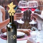 Custom Wine Stopper Golden Christmas Champagne Wine Bottle Stoppers