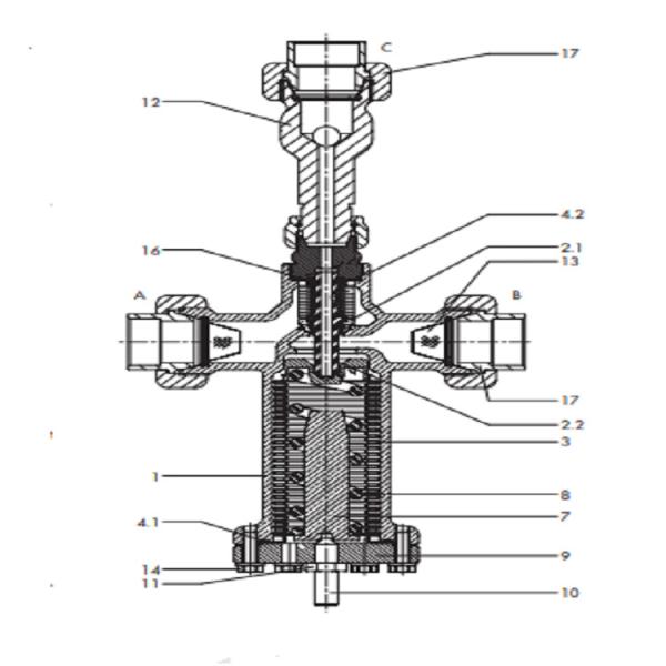 Non Flammable Gas Pressure Reducing Regulator Pneumatic Supply 2357-3 - DIN