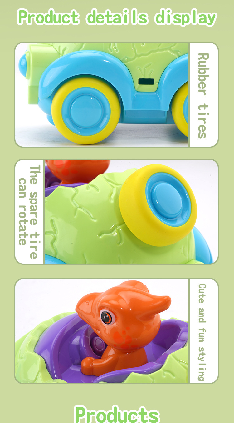 Remote Control Cartoon Dinosaur Toy Car with Full Lighting and Music Children's Edition