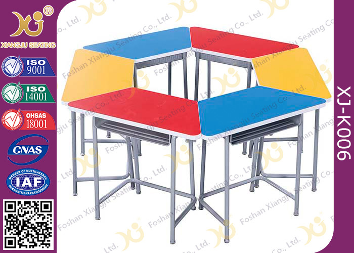 Multi Functional Combination Student Desk And Chair Set With Steel Drawer / Classroom Furniture