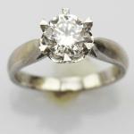Women Jewelry 6mm Blue Topaz Cubic Zirconia 925 Silver Solitaire Ring (F09)