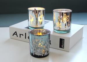 China Glass Candle Cup Glass Electroplated Candle Jars Engraved Candle Jar factory