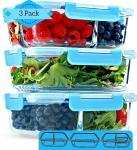 3 Compartment Heat Resistant Borosilicate Glass Charger Plates