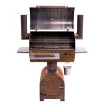 Outdoor Corten Steel BBQ Fire Grill Charcoal Smoker With Circle Plancha Grill