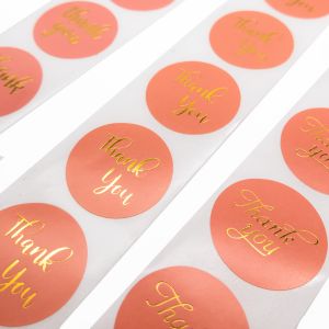 Waterproof Round Thank You Sticker Labels Custom Circle Stickers Roll