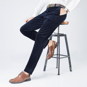 China Regular Fit Drawstring Closure Corduroy Dress Pants for Men's Professional Look factory