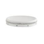 Round shape ceramic bathroom accessories set white color with acrylic decor