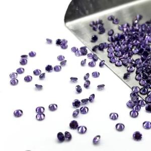 China Wholesale 3A Color Cz Stones Small Size Round Cut 0.8mm To 3mm Loose Gemstone Synthetic Cubic Zirconia For Sale factory