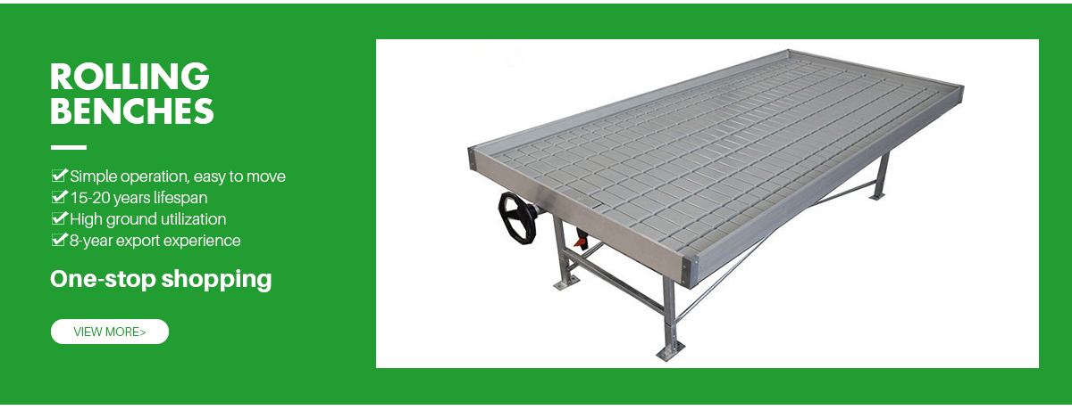 Ebb And Flow Greenhouse Rolling Bench For Seeding Vertical Grow