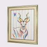 Chinese Zodiac Painting Twelve Animals Goat Home Decor Ribbon Painting Framed