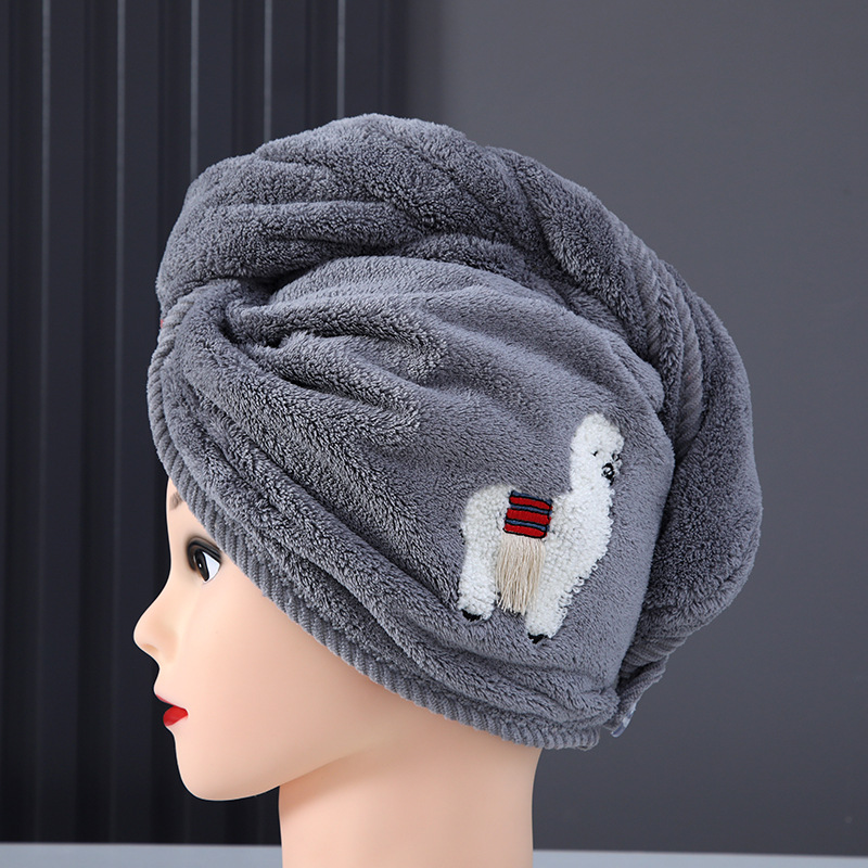 Women's Woven Dry Hair Caps Quick-Dry and Thickened Shower Caps with Absorbent Towels