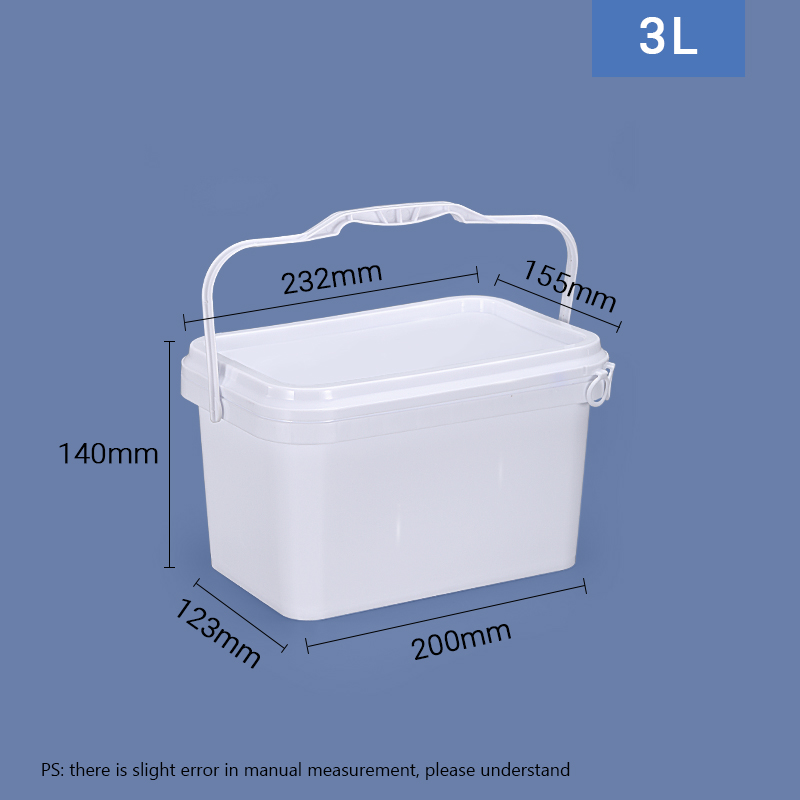 Thickened Lid Plastic Rectangle Bucket With Lid For Outdoor Fishing Camping 4 Gallon