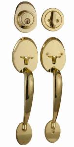 China Entrance Handle Lock 5 - pin Brass Cylinder with Brass Keys Durability Zinc Alloy Handle Set for Your Requirements factory