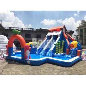 Backyard Inflatable Water Slides And Pool Bouncy Water Slides Customized