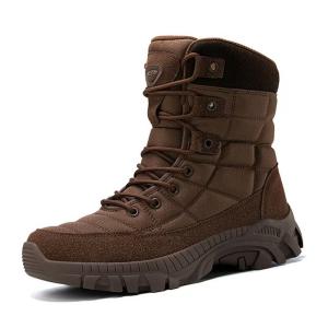 China Brown Tactical Safety Shoes Comfortable Mens Desert Combat Boots factory