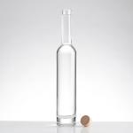 Aluminum Plastic PP Collar 750ml Frosted Vodka Glass Bottle With Cork Cap High