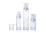 Pink Purple AS Plastic Airless Pump Dispenser , Clear Plastic Cap Airless Serum
