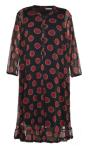 Polka Dot Print Dresses For Ladies With Pleat Hem, Custom Made With Lined