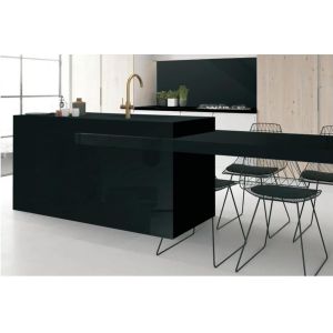 China Pure Black Sintered Stone Slab 1600x3200mm Rough Matte Acid Resistant on sale