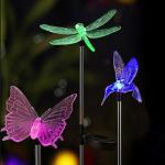 Butterfly Solar Powered LED Ground Lights RoHS RGB Color Changing Outdoor