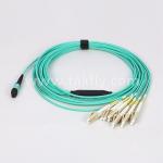 8/12/24 Cores MPO/MTP Female to LC Fiber Optic Fanout Cable , OM3 50/125 For