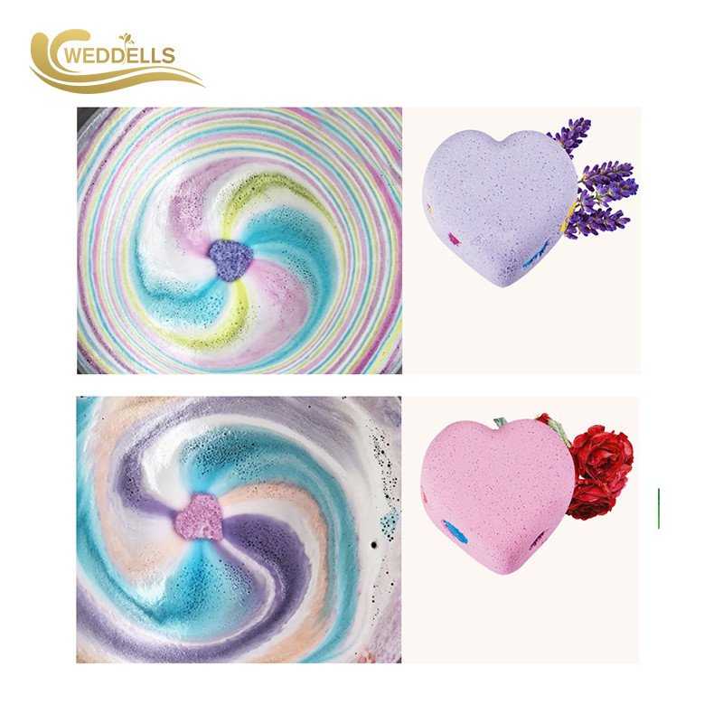 Heart Shaped Vortex Natural Organic Bath Bombs Soothe Skin