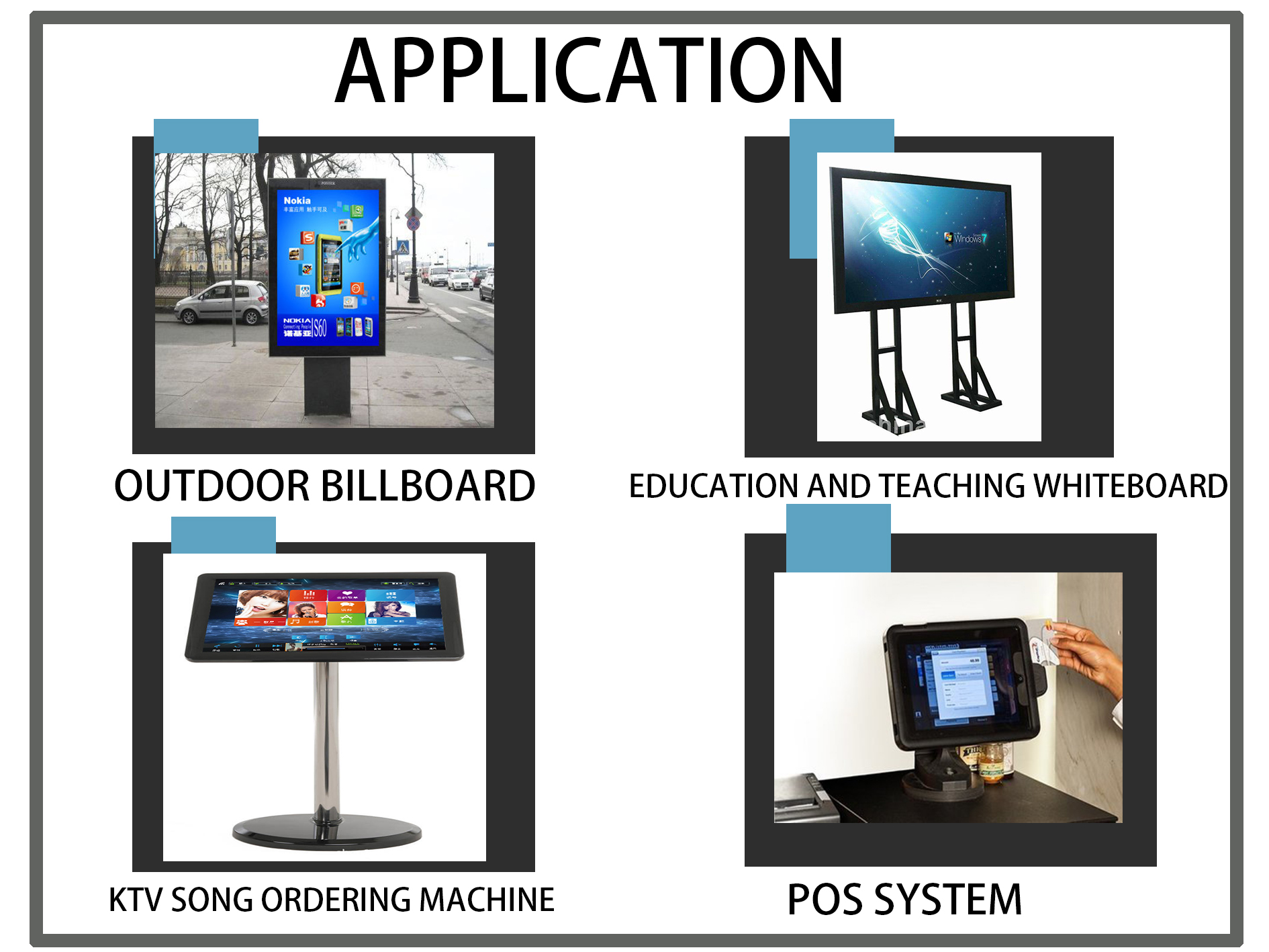 47 Inch IR Multi Touch Frame 20 Points Aluminum Tablet Touch Screen