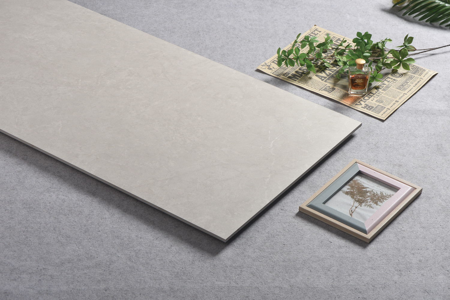 600x1200mm Gray Indoor Floor Modern Soft Glazed Porcelain Tiles For Bedroom And Hotel