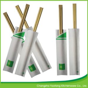 China 24cm Natural disposable Tensoge Bamboo Chopsticks Open Paper Packing For Barbecue factory