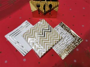 China Custom Gold Silver Foil Paper Napkins For Party Wedding 25*25cm factory