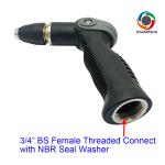 Garden Washing Metal Hose Spray Nozzle Gun 3/4" House Cleaning