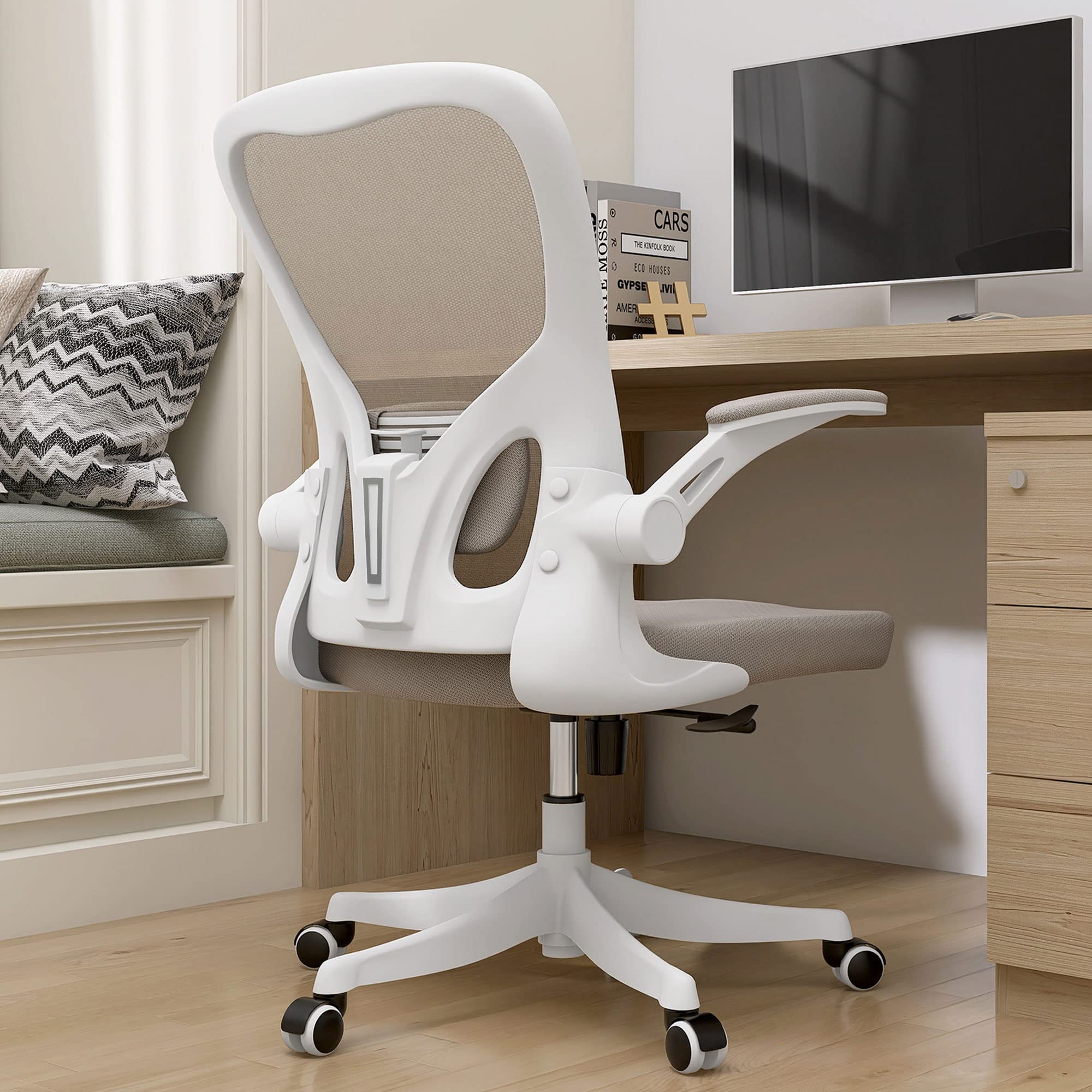 Home Office Desk and Chair Mesh Back Office Chair with Lumbar Support Adjustable Height