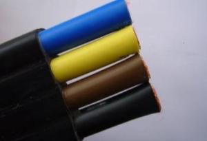 China Flat Flexible Traveling Cable for Crane or Conveyor in Black Jacket factory