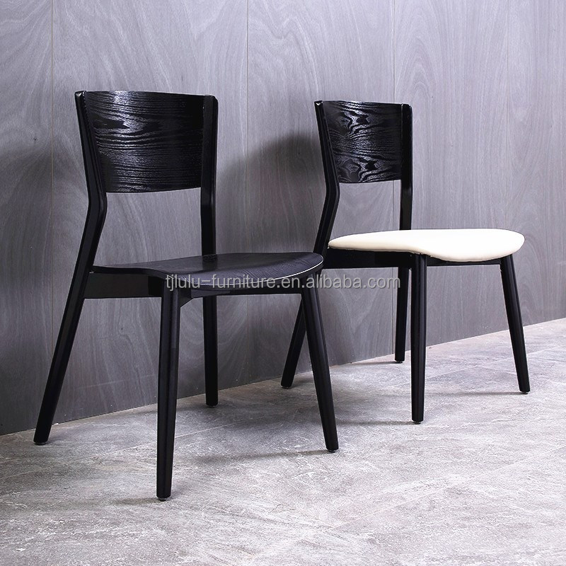 Modern Luxury Household/Hotel Dining Chair with Stackable Design and Solid Wood Material