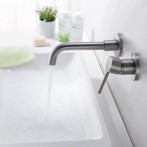 China Lead Free Wall Mount Bathroom Basin Faucet Corrosion Dirt Resistance factory
