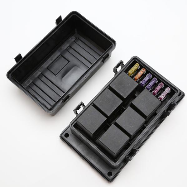 12V Auto Waterproof Fuse Relay Box Block Kit 6 Bosch Style Relay Holder 6 ATC