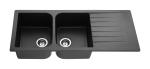 double bowl composite granite kitchen sink with drainboard
