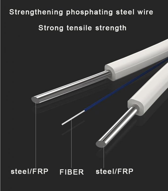 FTTH Flat Drop Cable Metallic FRP Gjyxch Single Mode Sm G657A1 A2 G652D 2