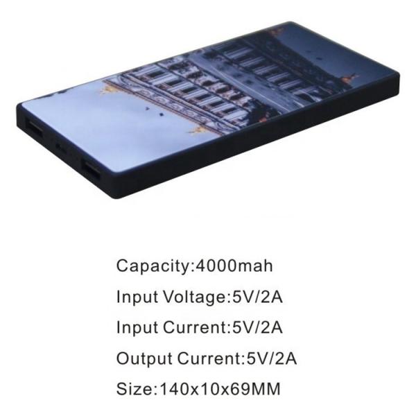 4000 Mah Blank Sublimation Power Bank DIY Custom Logo Mobile Phone Charging