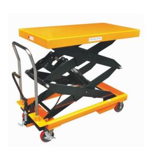 China Warehouse Scissor Lift Trolley 500kg Hydraulic Table Lifter Trolley factory