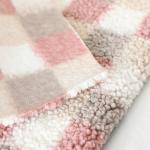 Plaid Printed Sherpa Fleece Fabric 300gsm For Upholstery Hometextile Handbag