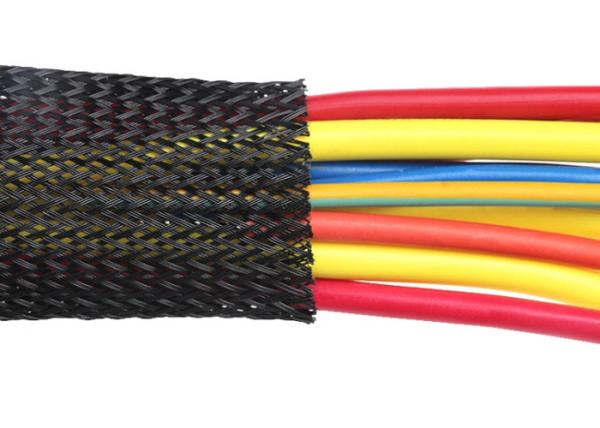 Melt Temperature Flexible Braided Wire Covers Custom Diameter Abrasive