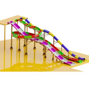 Exciting Tube Straight Water Slide Fiberglass For Multiple People