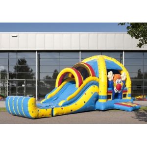 Commercial Clown Lovely Inflatable Combo With Slide And Pool