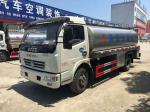 304 Stainless Steel Tanker Trailers , Dongfeng 8cbm Fresh Milk Delivery Tanker