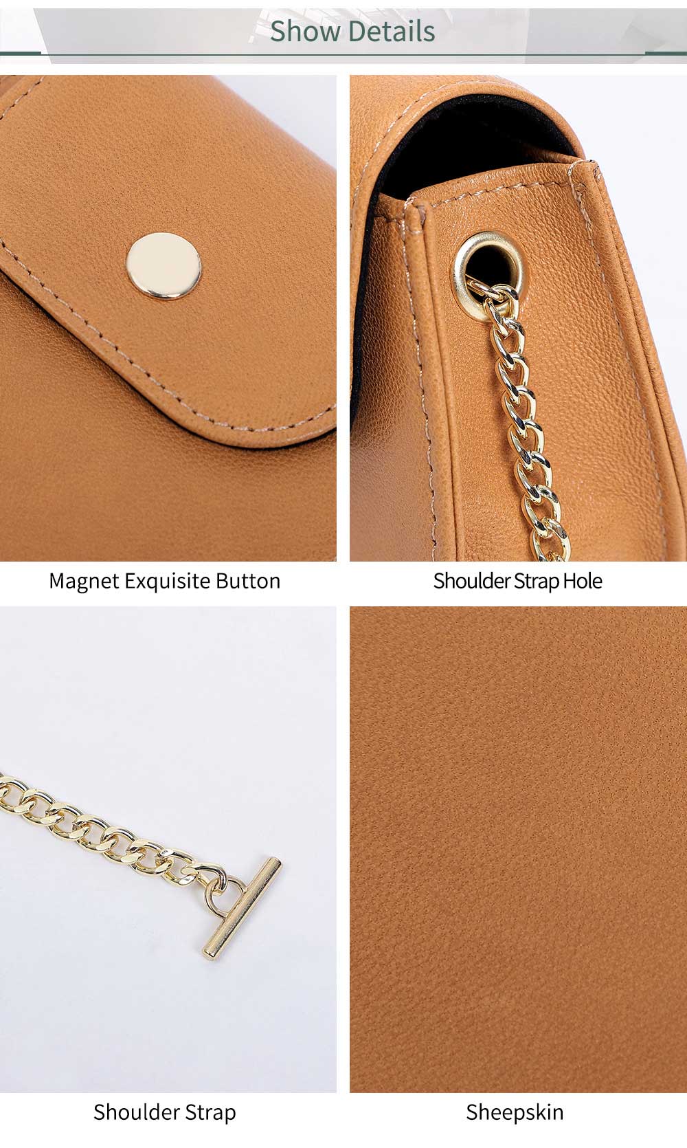 Retro Chain Genuine Cow Leather Mini Lipstick Bag for Women One Shoulder Crossbody