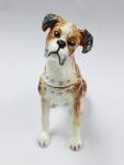 Bejeweled Home Decoration Dog metal trinket box Enamel Pewter Alloy Dog design