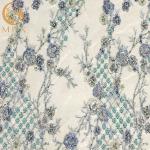OEM 3D Handmade Beaded Embroidery Lace Fabric Multicolor
