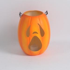 China Halloween Pumpkin Light Shape Electric Lantern Orange White Ghost Face factory