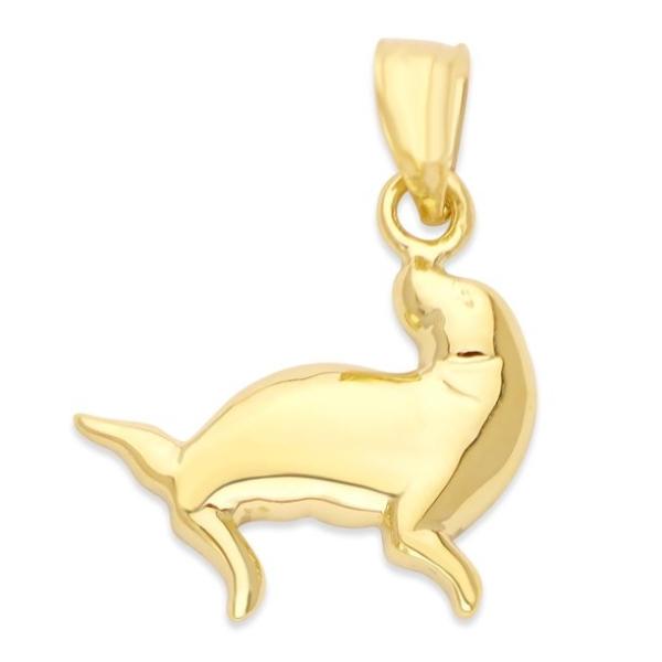14k Gold Seal Pendant, Sea Life Jewelry, Spirit Animal Gift for Her with 20 inch